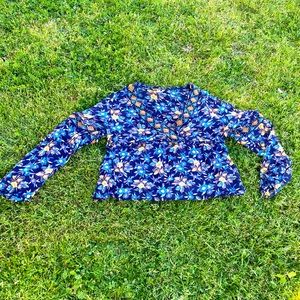 Meadow Rue By Anthropologie Size XLarge Floral Print Viscose Strasser Blouse